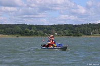 Da paddel ich ber den Rhederlaag.