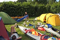 Unser Zeltlager auf dem Camping 't Hassje nach dem Nachmittagskaffee.