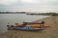 Erste Pause bei bedecktem Himmel und einsetzendem Regen.